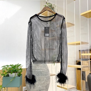 HM01 Black Color <strong>Crystal</strong> Mesh <strong>Top</strong> Wholesale Stretch Rhinestone Fabric <strong>Crystal</strong> Mesh <strong>Top</strong> - Product Image 3