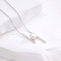 Collier élégant pour femme en argent sterling 925 avec perle d'eau douce, accessoire de mode