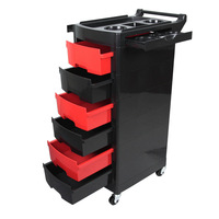 Chariot de Salon de Coiffure et Esthétique de Luxe en Plastique à 4 Roues pour Barbiers et Stylistes, Facilement Déplaçable, Vente en Gros