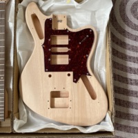 Unfinished Mahogany Bass Guitar Kit Wood Color All Hardware Electric Bass S-S-S Pickup 6-String Custom Guitar Kit Fast Shipping
