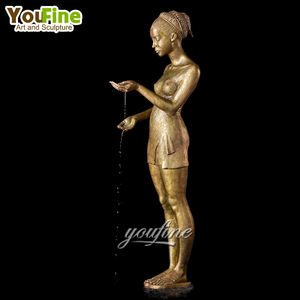 Fontaine à eau en bronze, figurine de femme avec ailes d'eau, grande taille - Product Image 5