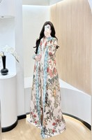 Abaya à col à revers imprimé de motifs floraux et d'oiseaux plissés Miyake, style luxueux, décontracté, solennel, conservateur, grande taille, robe de Dubaï