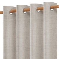 Softalker Rideau à œillets en voile translucide moderne à motif uni personnalisé, grande taille 300x240cm, toutes saisons, ouverture bipartite gauche/droite