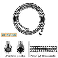 Tuyau de douche moderne en acier inoxydable, durable, argenté brillant, double verrouillage anti-torsion, flexible, G1/2, pour salle de bain