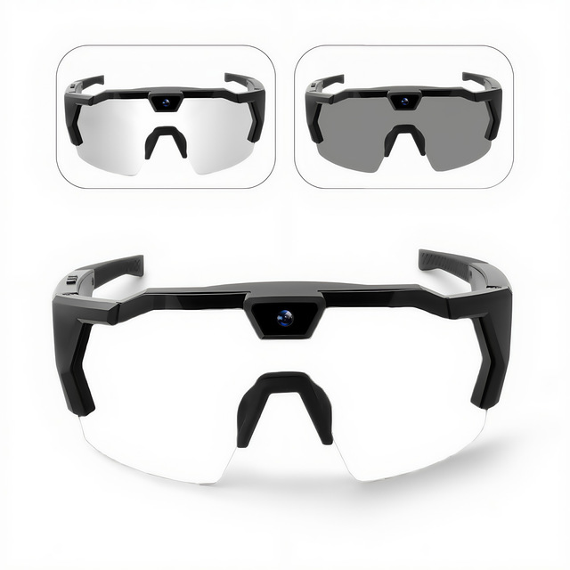 Outdoor Cycling Sunglasses Smart Glasses with Camera HD Photo & Video Shooting Windproof ABS + Silicone