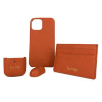 Funda completa de piel auténtica para teléfono móvil, funda magnética de diseñador de piel sintética con soporte para Airpods para iphone 14 y 13