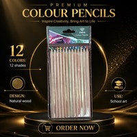 Crayons de couleur en bois, crayons d'art de couleurs mélangées pour le dessin, l'esquisse et l'utilisation scolaire