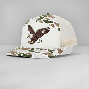Casquette Snapback 7 Panneaux Personnalisée avec <span class=keywords><strong>Logo</strong></span> Brodé, Casquette Trucker en Maille Respirante, Casquette de Sport à Visière Plate, Casquette Snapback Camouflage - Product Image 1