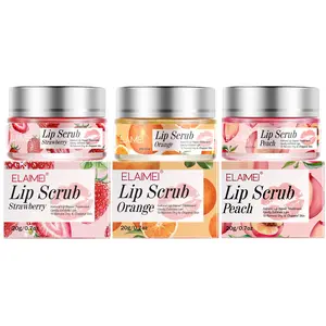 ELAIMEI private label moisturizing organic honey 20g scrub orange peach strawberry lip stain mask cream,lip maskes bulk