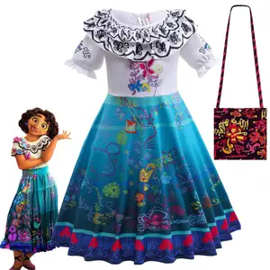 Little girl princess children's cosplay clothes Magic House Encanto Girls performance short-sleeved dress