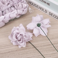 Fleurs artificielles en mousse, fleurs de gardénia avec tige pour bouquets de mariage DIY, décoration de fête et de maison