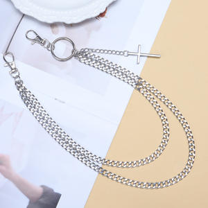 Waist <b>Chain</b> Double Layer Metal <b>Cross</b> Pendant Zinc Alloy Hip Hop Daily Wear Accessory Unisex - Product Image 4