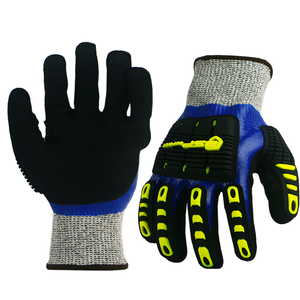 Guantes de seguridad de trabajo con revestimiento de nitrilo Sandy de alta calidad, guante de impacto protector TPR - Product Image 5