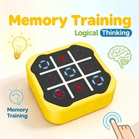 Jeu de société électronique 2-en-1 Tic Tac Toe personnalisé en gros, portable, éducatif, jouet d'apprentissage, cadeau, jeu de mémoire flash