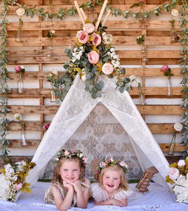 Tente <span class=keywords><strong>tipi</strong></span> pour enfants en bois massif avec dentelle blanche, trois saisons, une chambre, pour les fêtes en plein air, en intérieur, le camping - Product Image 6