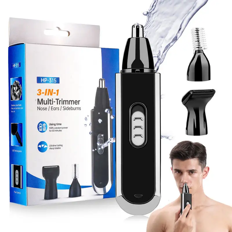 Lanumi HP-315 multifunctional electric nose hair trimmer mini shaver nose hair maker 3-in-1 sideburns eyebrow shaping set