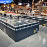Congelador Comercial Horizontal de Gran Capacidad con Enfriamiento por Aire, Sin Escarcha, Exhibidor, Venta al por Mayor, ODM para Tiendas Minoristas