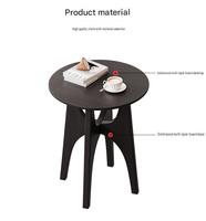 Mesa de Centro Redonda Moderna de Madera, Mesa Auxiliar Pequeña de Estilo Mid-Century, Mesa de Noche Minimalista con Acabado en Nogal para Sofá, Té o Dormitorio, Muebles para el Hogar