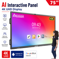 Tableau blanc intelligent interactif de 75 pouces de haute qualité 4K HD LCD écran tactile écran plat pour la formation scolaire et l'utilisation de bureau