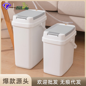 Tea Dregs <b>Bucket</b> <b>Plastic</b> Rectangular With Lid For Tea Ceremony Trash Can White Gray Light Brown Dark Brown - Product Image 5