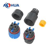 AOHUA 15A 300V DC connecteur d'entrée d'alimentation prise Q20 assemblage mâle femelle connecteur de câble laiton plaqué nickel 2PIN connecteur Led