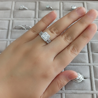 Ensemble de bagues empilables pour femmes en argent sterling 925 avec zircone cubique de 2,5 mm, demi-alliance de mariage pour la mariée