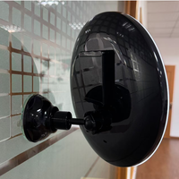 Miroir de Douche Éclairé à Rotation Libre 360° Tendance 2026 Noir avec Grossissement 1X/10X, Miroir Mural à Ventouse en Gel Nouvelle Technologie