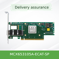 Tarjetas de Red NIC para Servidor Mellanox MCX653105A-ECAT/HDAT/EFAT MCX653106A-ECAT, 2 Puertos PCIe 4.0 X16 ConnectX-4 QSFP56 100G/200G