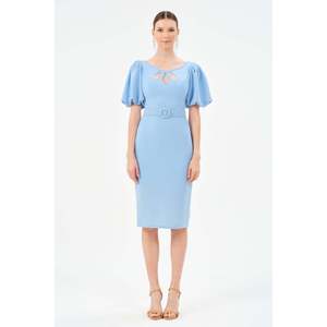 Haut décontracté bleu ciel pour femme DANS, coupe classique confortable, disponible en tailles 38-42, modèle 1560 pour un usage quotidien - Product Image 1