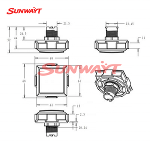 Bouton carré LED de 60 mm, bouton poussoir pour machine de jeu d'arcade - Product Image 6