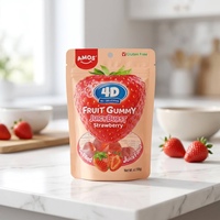 Sachet Mylar Recyclable Personnalisé pour Emballage de Bonbons Gommeux aux Fruits (Fraise) Imprimé par Héliogravure de Qualité Alimentaire – Vente en Gros