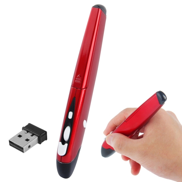 Portable Fashion 2.4GHz Wireless Pen Mouse with USB Mini Receiver Mouse