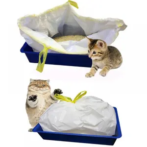 Forros De Caixa De Lixo De Gato Extra Grande Gatos Pan Sacos Drawstring Jumbo Kitty Litter Box Forros