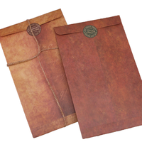 Enveloppes Classiques Marron en Papier Kraft Vintage 16 x 11 cm, Enveloppes d'Aspect Vieilli pour Cadeaux et Cartes