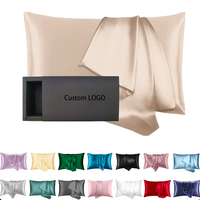 Personnalisé 100% pur mûrier argent Ions taie d'oreiller en soie 22 Momme taie d'oreiller en soie fermeture éclair avec boîte personnalisée