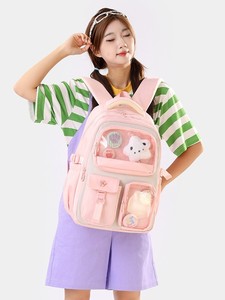 Nouveau <span class=keywords><strong>Sac</strong></span> <span class=keywords><strong>à</strong></span> <span class=keywords><strong>Dos</strong></span> Scolaire Transparent Style Japonais pour Filles, Idéal pour les Élèves du <span class=keywords><strong>Primaire</strong></span> et du Collège, avec Bretelles en Polyester <span class=keywords><strong>à</strong></span> Coussin d'Air - Product Image 2