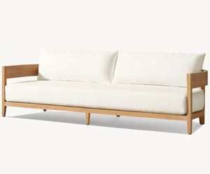 Sofás de Patio Modernos de Lujo, Minimalistas, Estéticos, Hechos a Mano con Madera de Teca y Respaldo Abierto - Product Image 3