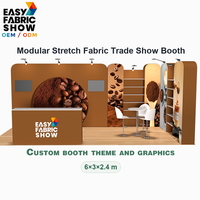 Pack Complet Stand d'Exposition 6x3m – Système Modulaire Pop-Up en Tissu Tendu pour Salon Professionnel du Café