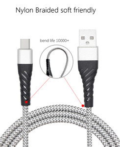Cáp Sạc Điện Thoại Bện Đôi Nylon USB Type-C 3.0 Cáp Dữ Liệu USB Sạc Nhanh Với HTC Xiaomi Galaxy - Product Image 4