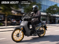 LK50 49cc Moped Underbone 4 Tak Rem Cakram Ganda Velg Alloy 17 Inci Meteran Digital NFC Suspensi Belakang Ganda