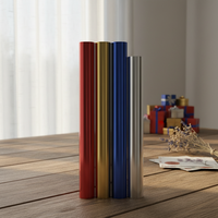 Papier d'emballage de Noël en feuille métallique imperméable recyclable brillant or/argent/rouge/vert, emballage cadeau de luxe pour les fêtes A4