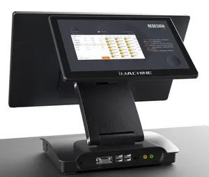 Layar sentuh windows11 dilipat Pos terminal desktop 15.6 ''kasir memesan Restoran pintar dengan NFC WIFI sistem Pos