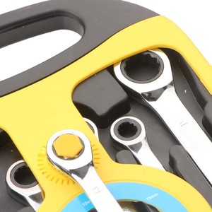 7 Piece Ratchet Wrench <b>Set</b> Metric 8-19mm Mirror Finish Household <b>Tool</b> Kit - Product Image 2