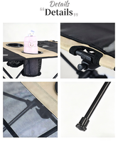 Table pliante portable moderne et personnalisable pour l'extérieur, en alliage d'aluminium de qualité aéronautique, avec plateau en tissu, idéale pour le camping.