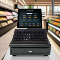 Keyboard yang dapat diprogram 66 tombol dengan pembaca kartu magnetik dan kunci elektronik harga pabrik Aksesori sistem POS