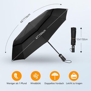 <span class=keywords><strong>Parapluie</strong></span> pliant automatique double couche 3 volets coupe-vent de haute qualité 23 pouces *8k, 10 baleines, 104 cm, compact et <span class=keywords><strong>pliable</strong></span> pour hommes et femmes - Product Image 2