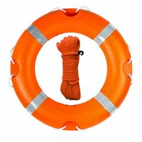 Aro Salvavidas con Soporte de Montaje y Kit de Cuerda, Set de Seguridad Completo para B&B y Piscinas al Aire Libre
