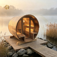 Sauna infrarouge lointain électrique/à bois finlandais moderne et traditionnel en cèdre rouge/bois de pin avec poêle de sauna 6KW pour villa