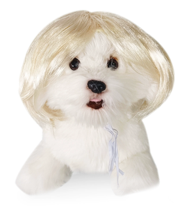 Perruques pour animaux de compagnie pour chiens chats-Perruque de fête de costume de Noël Halloween drôle avec de jolies coiffures droites bouclées - Product Image 1