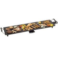 Grill électrique Teppanyaki Anbolife 2000W, plaque de cuisson réglable avec thermostat, plaque antiadhésive, bac de drainage d'huile, poignée anti-chaleur.